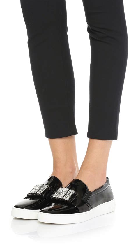 michael michael kors women's michelle slip on fashion sneakers|Michael Kors black sneakers women's.